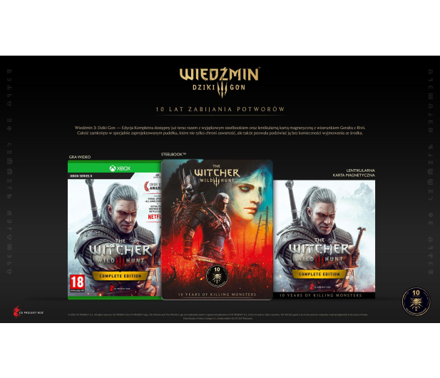 Xbox Wiedźmin 3 Dziki Gon - Edycja Kompletna + Jubileuszowy Steel - 1363538 - zdjęcie 3